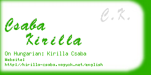 csaba kirilla business card